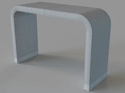Waterfall Inlay Console Table Gray And White 3D model
