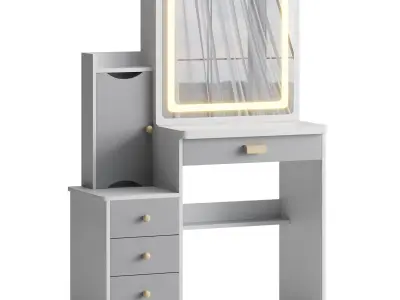 Ensemble coiffeuse et tabouret Vinush 3D model