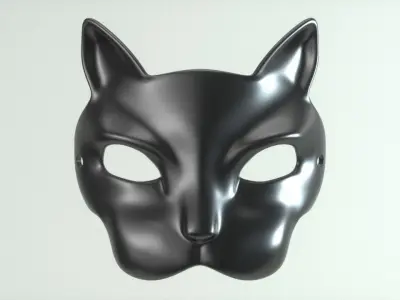 Carnival Mask - Cat with monocle 3D print model