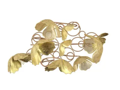 Gold Metal Flower Sculpture 3D model