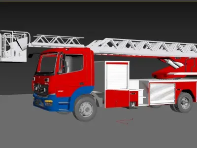 fire engine Mercedes Atego 3D model
