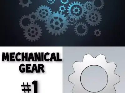 Mechanical Simple Gear 3D model