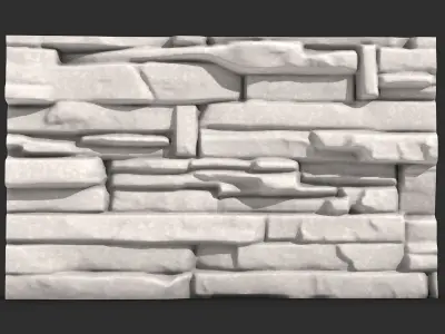 Natural Edge Cobblestone Wall 3D print model
