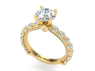 Engagement Ring With Round Stones 3D print model