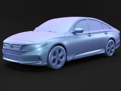 Luxury Japan silver sedan 3D model