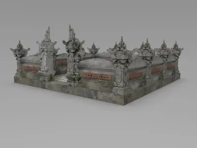 Balinese Wall Decorative Traditional Architecture Element 3D model