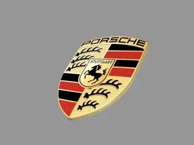 Porsche logo Low-poly 3D model