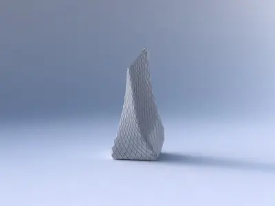 Vase twisted squeezed and bent quadratic with diagonal grid p... 3D print model