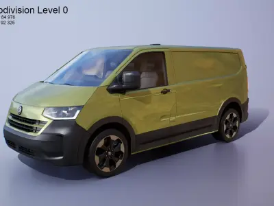 Volkswagen Transporter T7 PanAmericana 2025-2026 PBR 3 LODs Low-poly 3D model