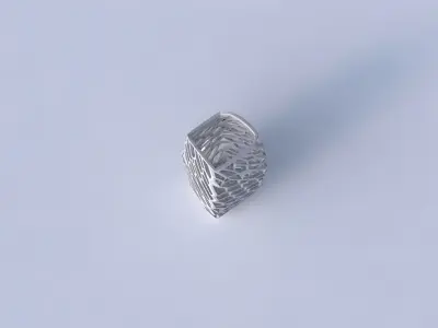 Vase arc rectangle with faceted and twisted organic lattice 2 3D print model
