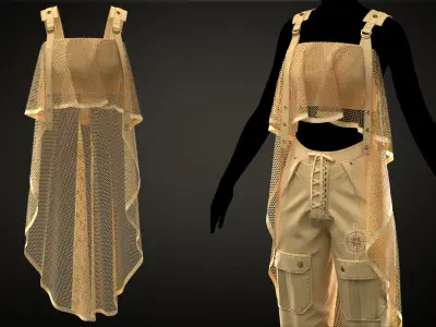 Set of top and pants 3D model