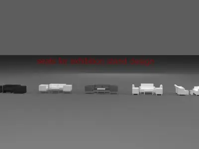 3D Furniture Pack for Fair and Exhibition Stands Low-poly 3D model