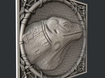 3d STL models for CNC iguana 3D model