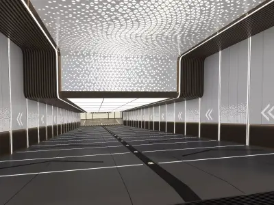 Modern Luxury Car Park - Garage Low-poly 3D model