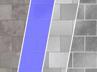 Pavement Materials 99- Concrete Tiling- Sbsar Pbr 4k Seamless Texture