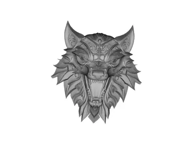 Pendant Wolf Pendant Wolf Head Animal Pendant 3D print model