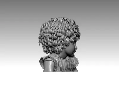 Girl Curly  Doll 3D print model