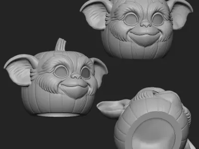 gizmo gremlin halloween pumpkin 3D print model