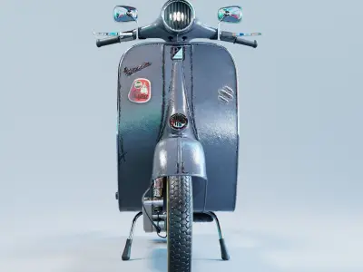 Vintage 1950s Vespa Low-poly 3D model