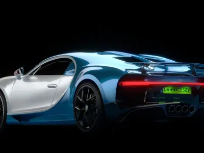 Bugatti Chiron Sport 2021 Blue White 3D model