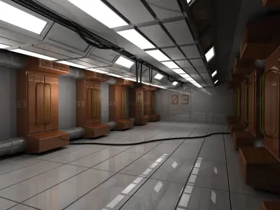 Engineering Hallway Low-poly 3D model