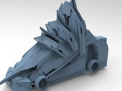 Cyberpunk sci fi car 4 3D model