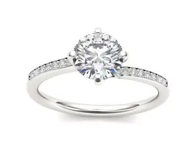 Solitaire ring model 3D print model