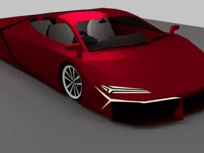 Supercar 1XC Concept Low-poly 3D model