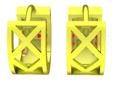 Luxury Letter H Hoop Earrings for Women 3D Model 6104 3D print model