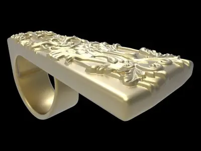 adjustable ring version 2 with engraving 3 3D print model