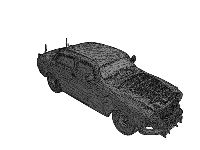 Rusty PostApocalyptic Battle Car Low-poly 3D model