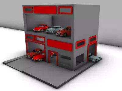  2 storey Diorama Garage  Diecast Garage  1 64 scale 3D print model