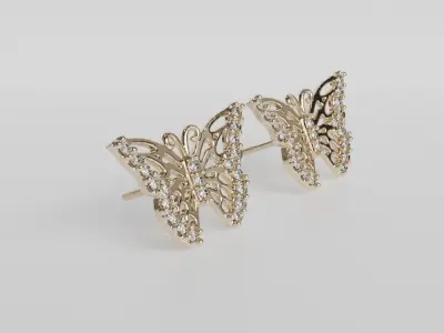 butterfly earrings 3D print model