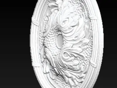 Rose 8 decorative ceiling medallion 3D model