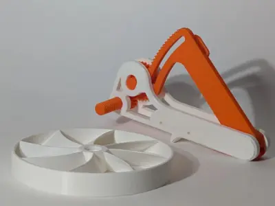 Squeeze Powered Flywheel Fan 3D print model