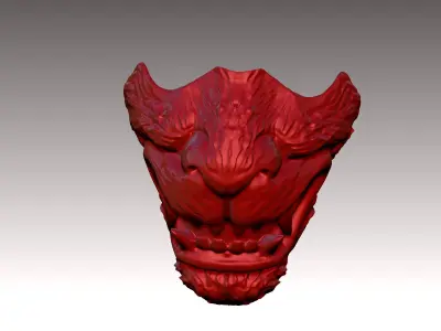lion mas half face fantasy mask 3D print model