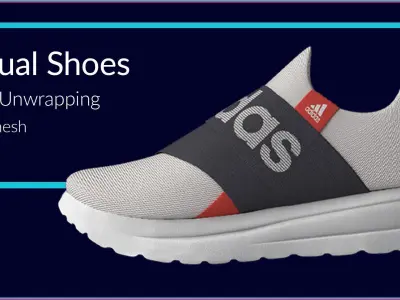 Casual Shoes   UV and unwraping 3D model