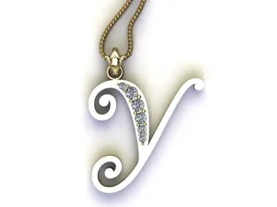 Letter Y Pendant New Design Cad 3D print model