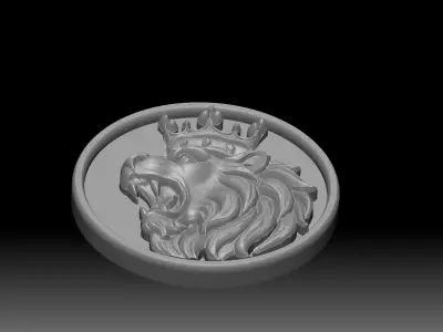 lion pendant 3D print model buy