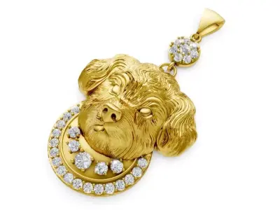 Dog Diamond Pendant 3D print model