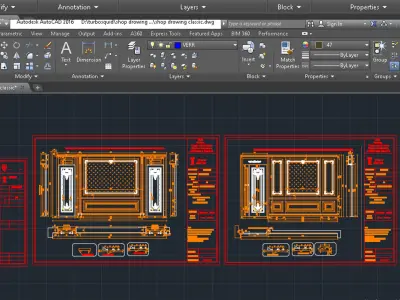  Drawings for Classic  Architecture Drawings EXECUTIVE DRAWING 3D print model
