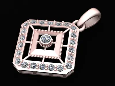 MOISSANITE LUXURY PENDANT 3D PRINTABLE MODEL 3D print model