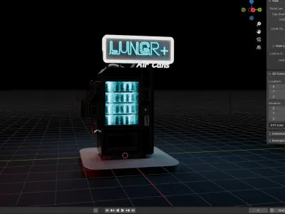 sci-fi vending machine low poly art Low-poly 3D model