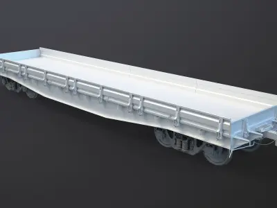 Flat Wagon High-Poly 3D model