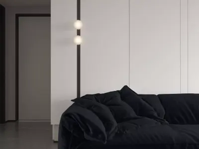 Modern living room dining room interior scenes 496 3D model