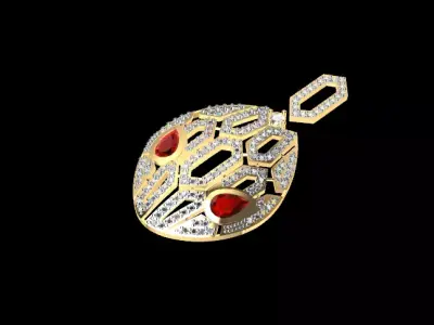 Snake Head-Inspired Luxury Pendant 3D print model