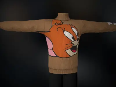 Beige Jerry Turtleneck Low-poly 3D model