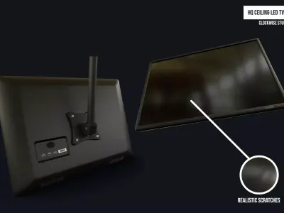 Ceiling mounted television TV Low-poly 3D model