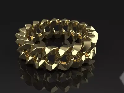 Cuban Ring Size 8 Gold Silver Platinum Luxury Jewelry 3D print model