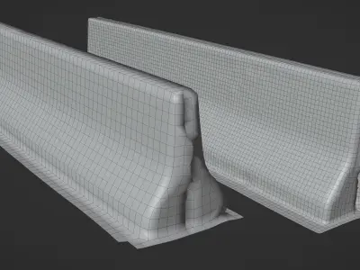 street barrier scan - low poly Free low-poly 3D model